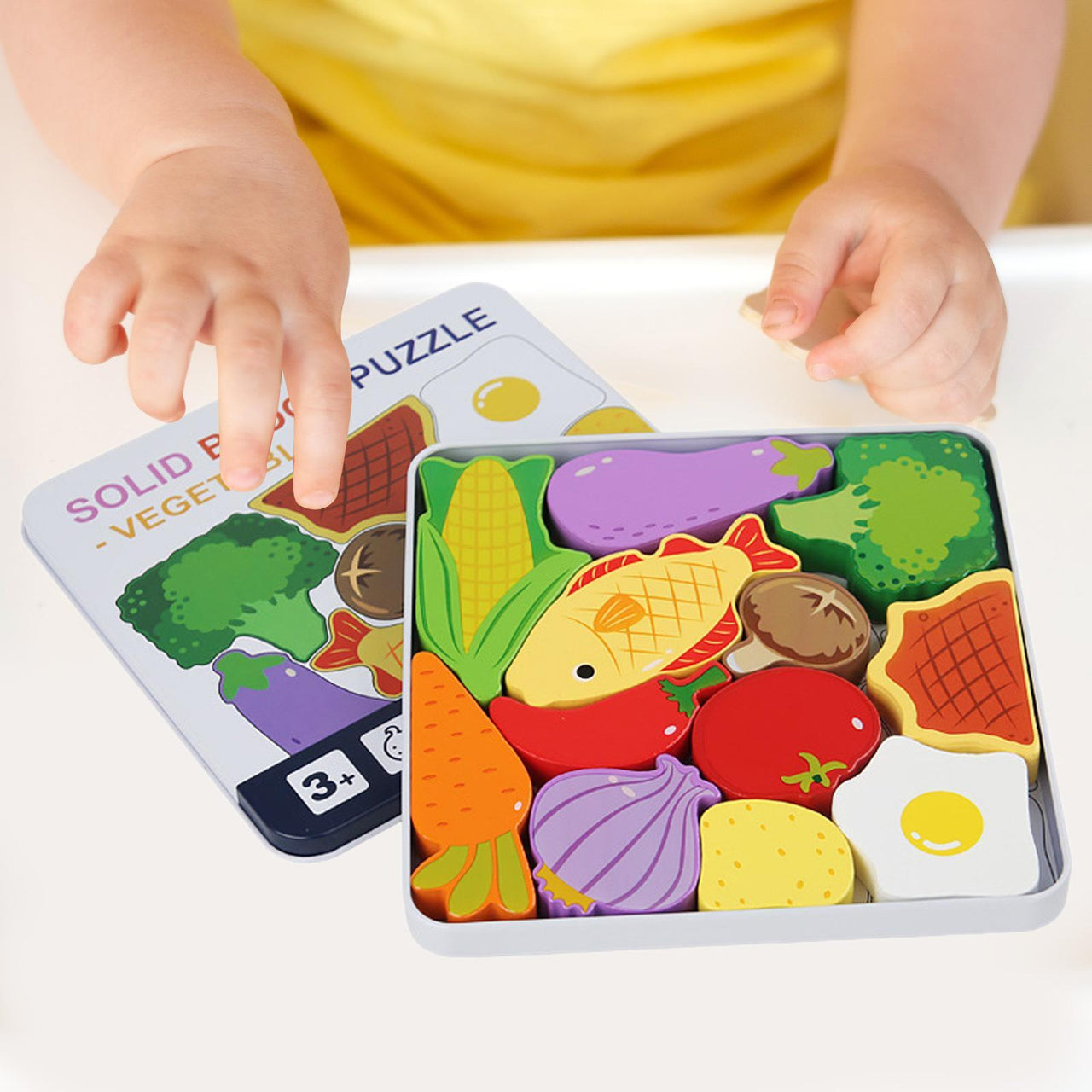 Toddlers Premium Vegetable Themed Solid Puzzle