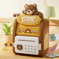 Kids Bear Fingerprint & Password Unlock ATM Machine