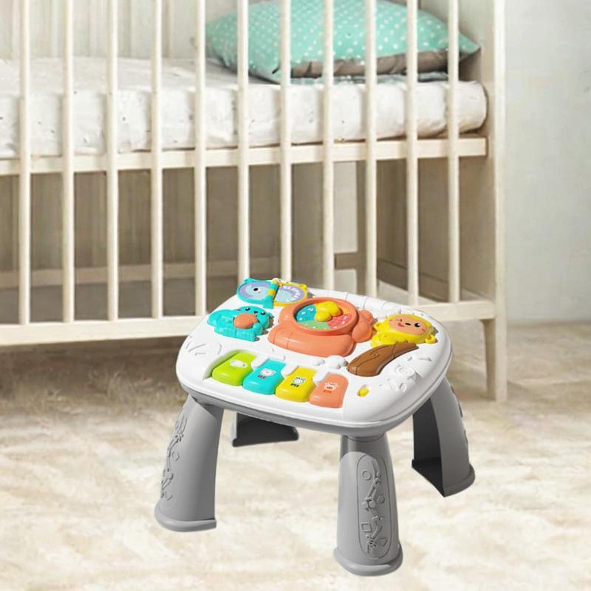 Multi-Functional Baby Musical Learning Activity Table - Gray