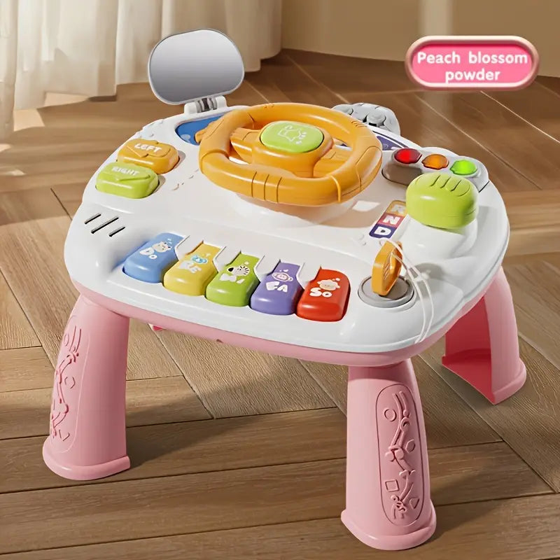 Multi-functional Kids Steering Wheel Game Table - Pink