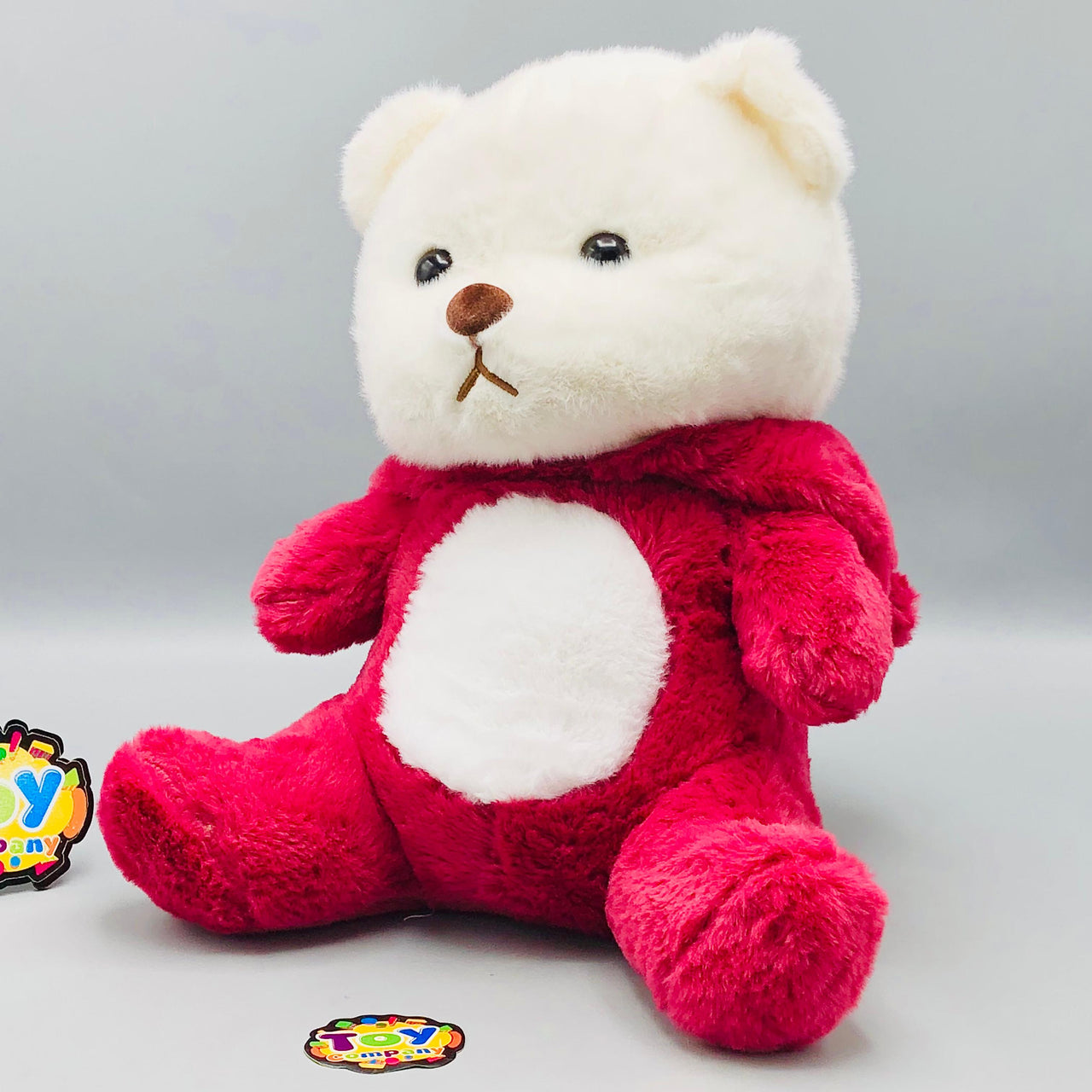 12* Inches Premium 2in1 Hoodie Bear Stuff Toy - Burgundy
