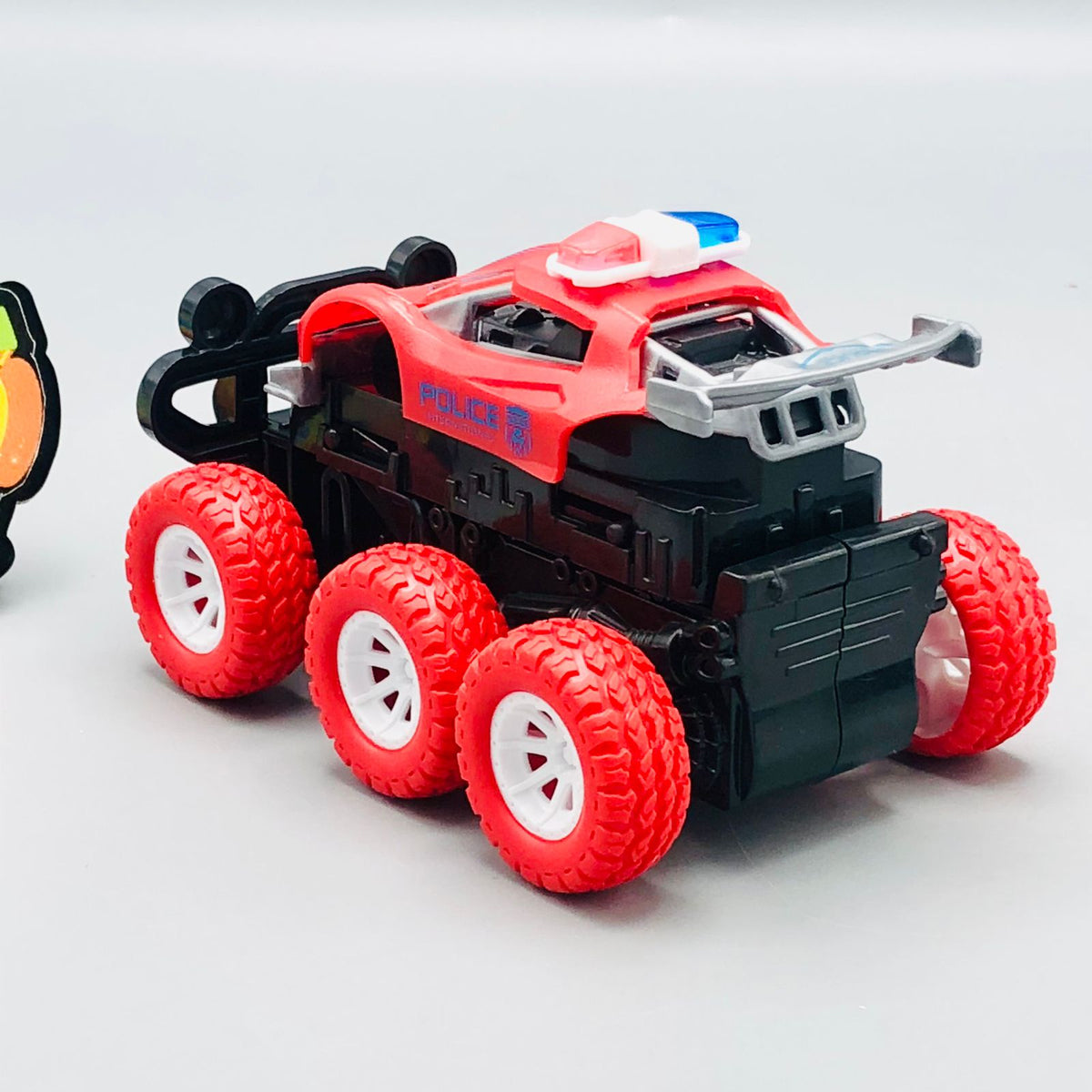 1Pc ABS Inertial Collision 6WD Police Car