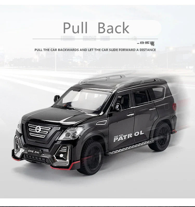 1:24 Diecast Nissan Patrol SUV Model Car With Smoke