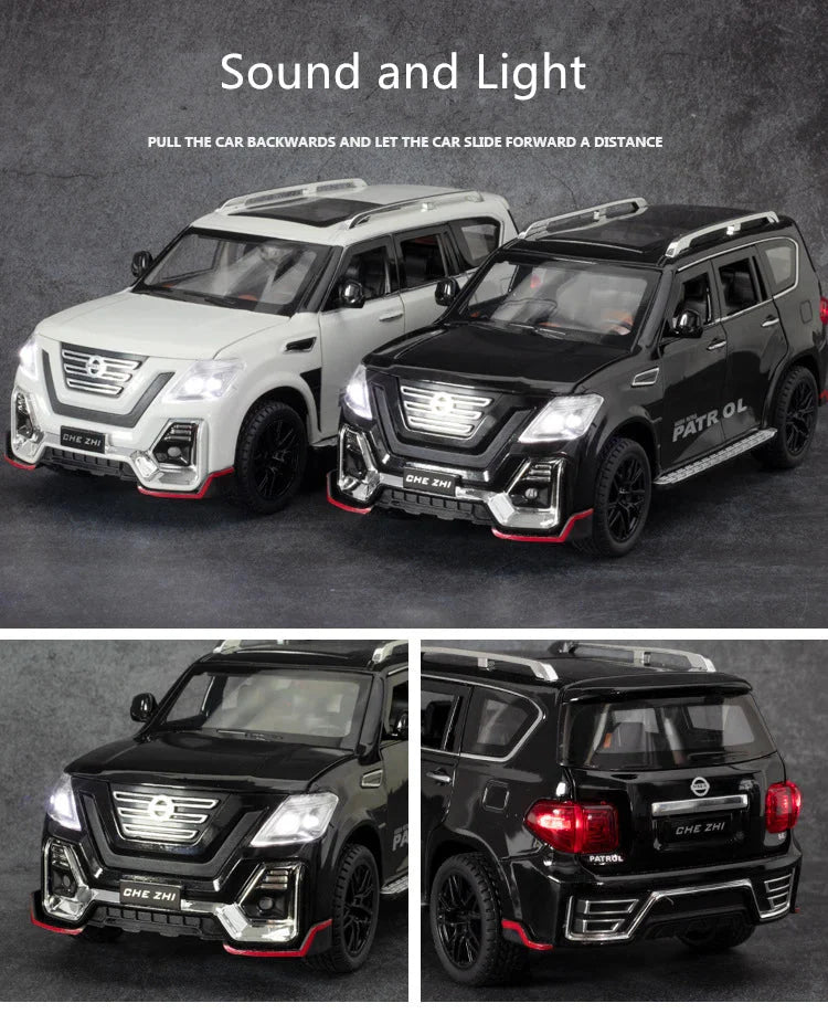 1:24 Diecast Nissan Patrol SUV Model Car With Smoke