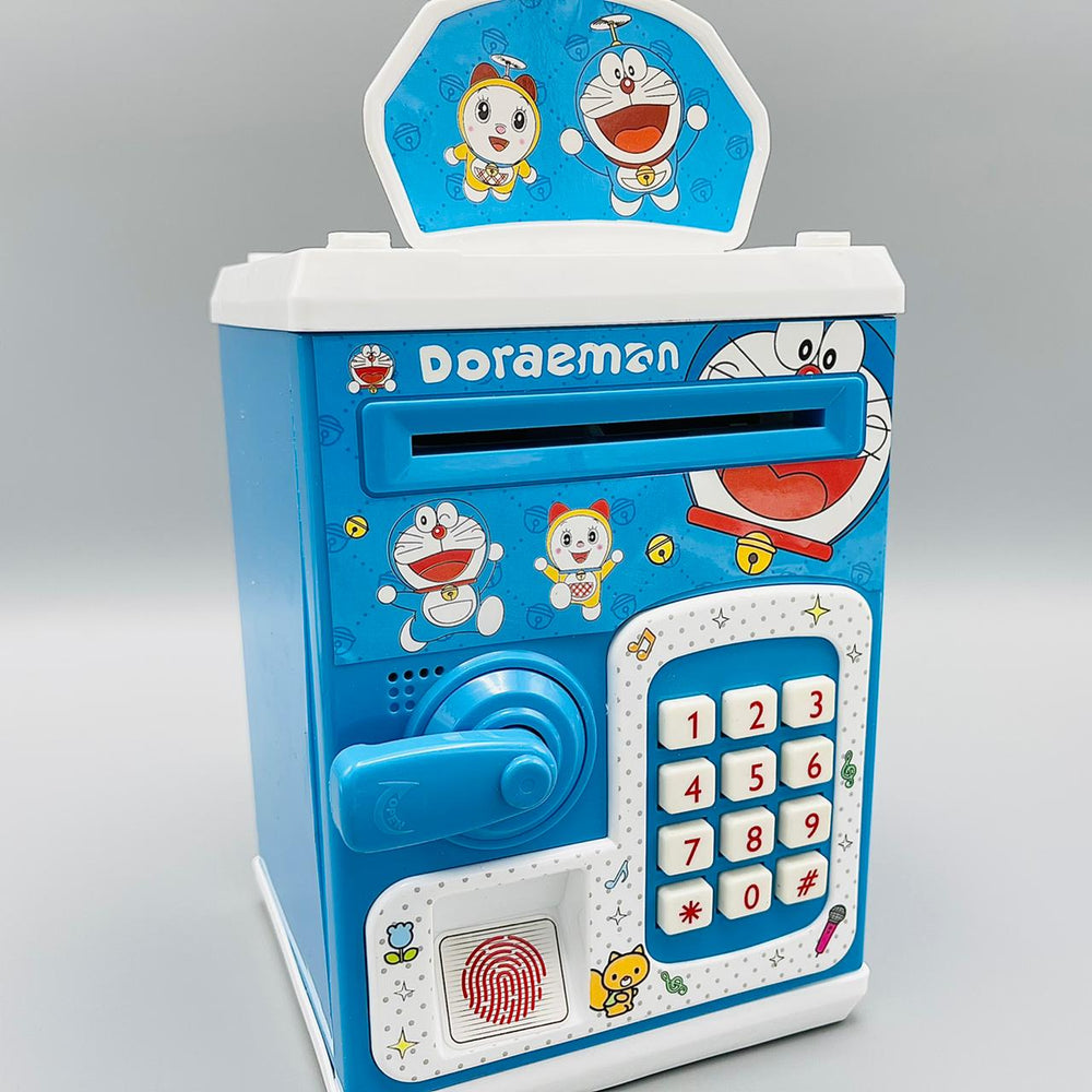 Doraemon Piggy Bank ATM with Finger Print & Password Unlock