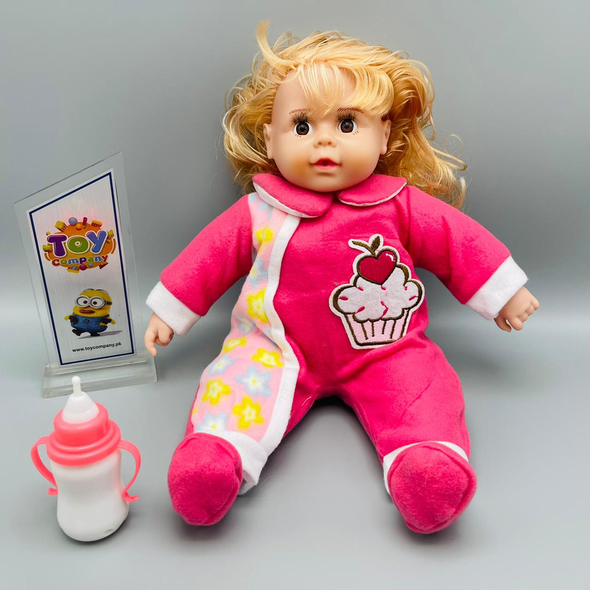 Stuffed Baby Girl with Feeder