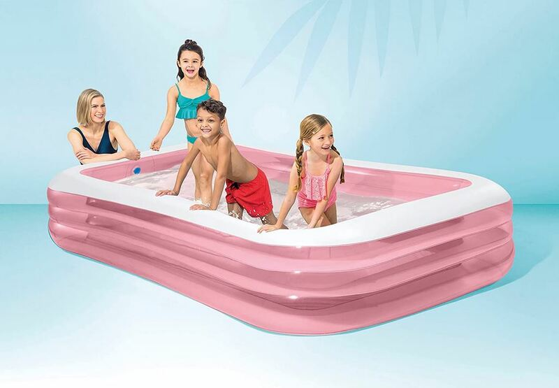 INTEX Rectangular Family Pink Swimming Pool 120"x72"x22"