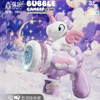 Handheld 10 Holes Unicorn Bubble Gun With Lights