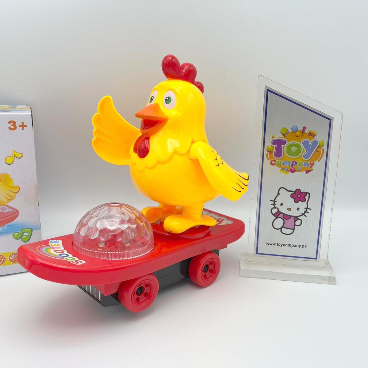 Hen on Skate Board