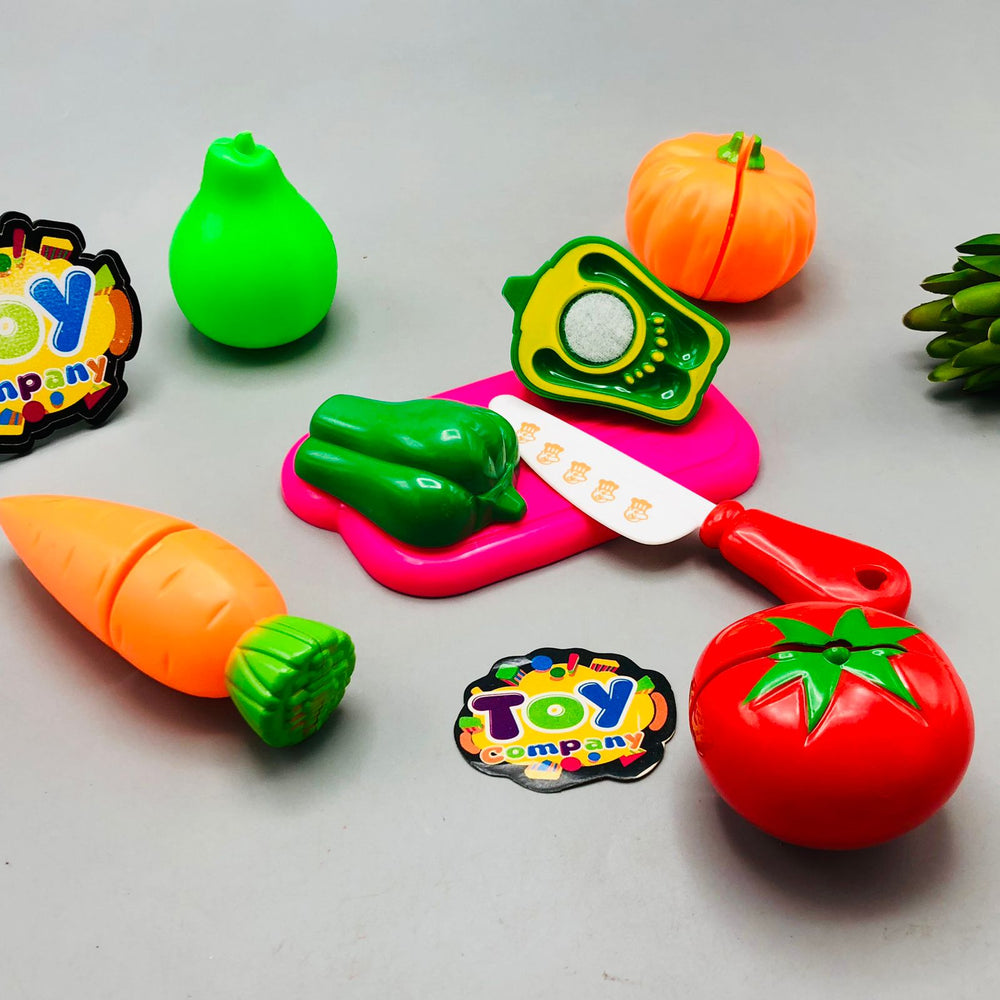 7Pcs Pretend Play Vegetable Cutting Set Without Packaging