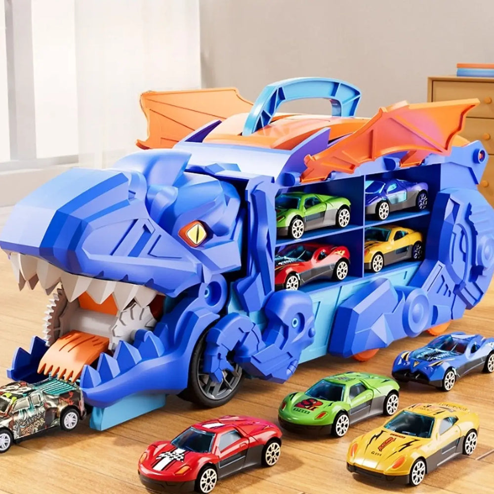 Hot Wheels ABS Dinosaur Truck With 3Pcs Alloy Cars