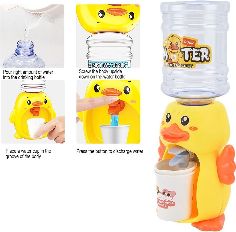 Cute Duck Water Dispenser With Disposable Glass