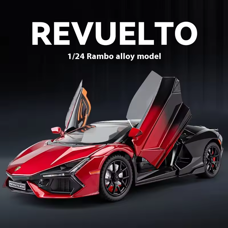 1:24 Diecast Lamborghini Revuelto Model Car With Smoke