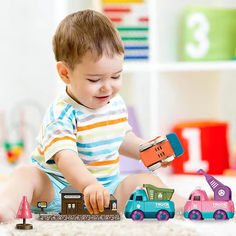 17Pcs Kids Locomotive Engineering Train Track Set