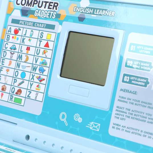 20 Activities Kids English Learning Computer - Blue