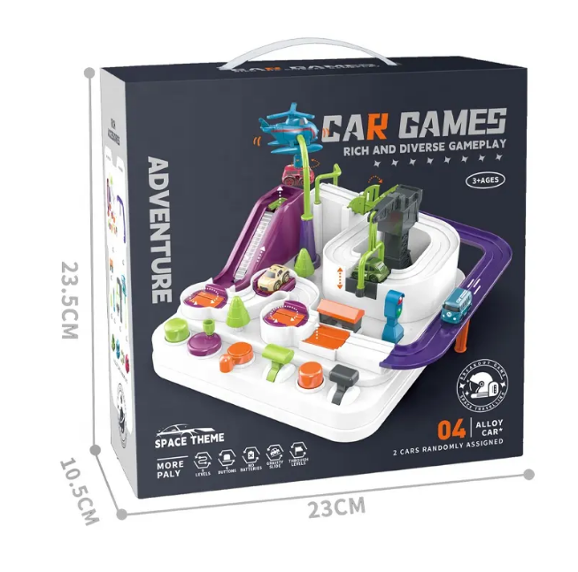 Manual Adventure Car Track Set - 2 Assorted Cars