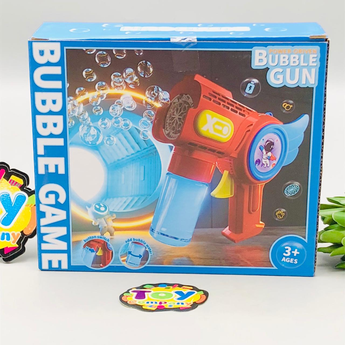 8 Holes Battery Space Colorful Bubble Gun