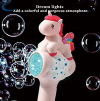 Electric Rainbow Horse Colorful Bubble Stick With Lights