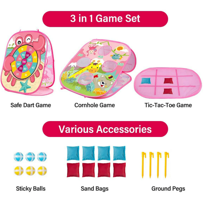 3in1 Kids Foldable Classic Tossing Game Board