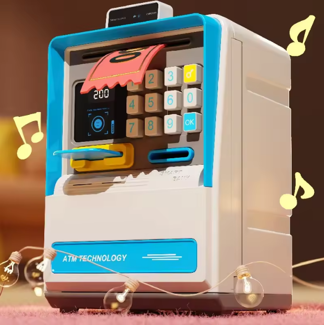 Face Recognition & Password Unlock ATM Machine - Blue