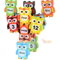 12Pcs Kids Wooden Owl Balance Blocks