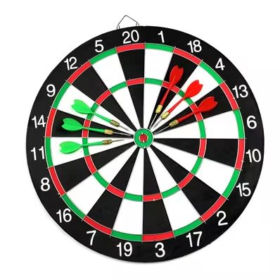 15" Professional & Leisure Double-Sided Dart Board - 6 Steel Tip Darts