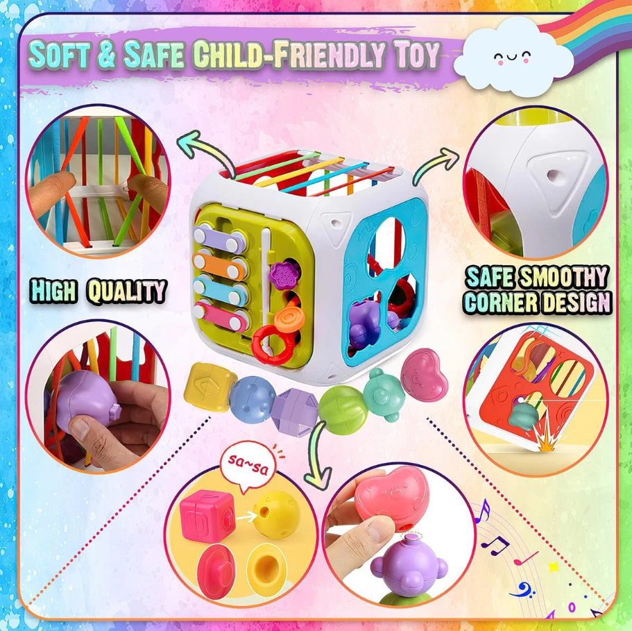 7in1 Montessori Shape Sorting Cube Toy