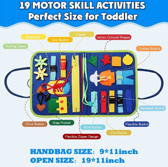 Montessori Multi-functional Activity Busy Book - Blue