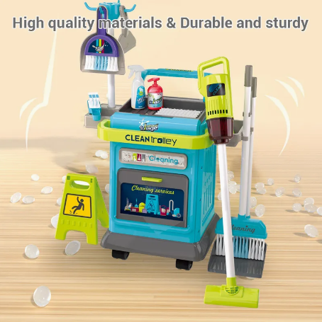 40Pcs Kids Cleaning Trolley Set