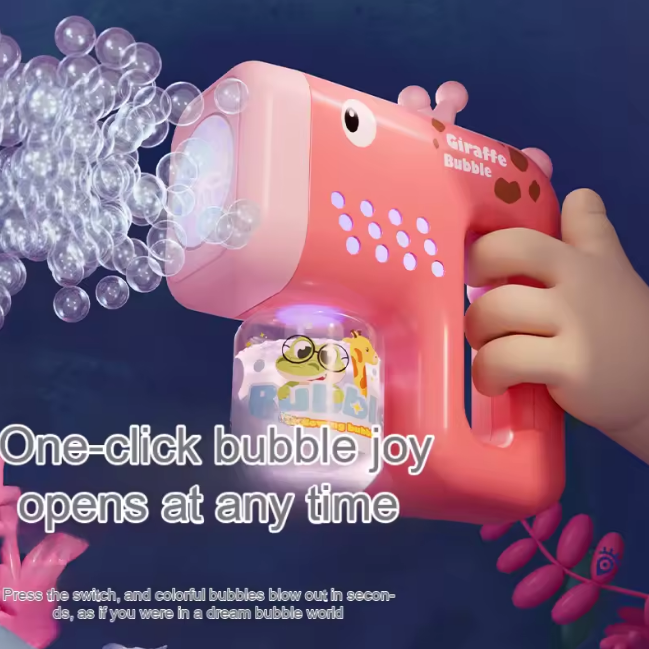 Electric Giraffe Colorful Bubble Gun