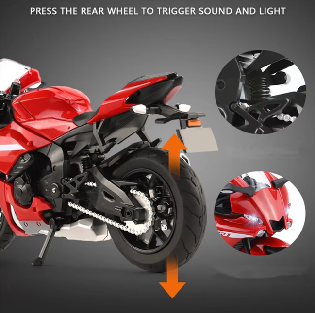 1:12 Diecast Yamaha YZF-R1 Model Bike