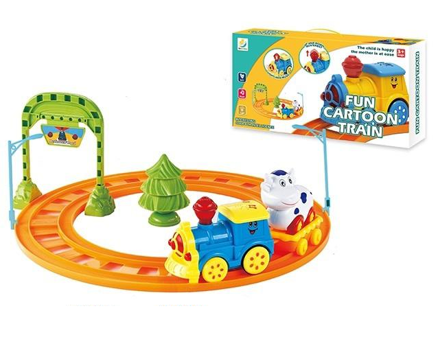 Electric Fun Cartoon Train Track Set