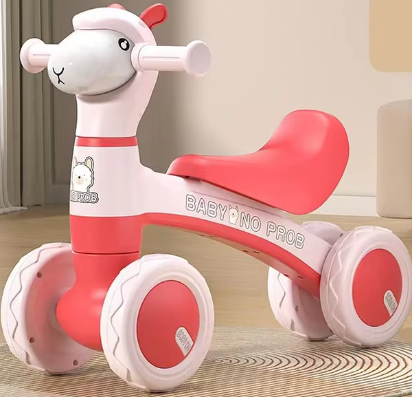 Alpaca Ride-on Baby Foot To Floor Balance Bike - Pink
