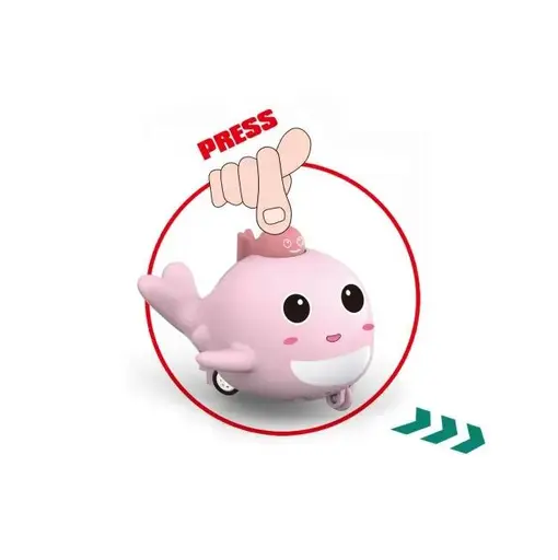 Inertial Press & Go Mini Whale Toy - 1Pc