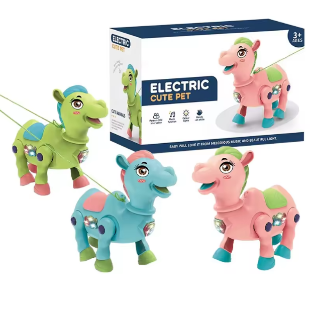 Battery Operated Cute Camel Pet Toy With Light & Music
