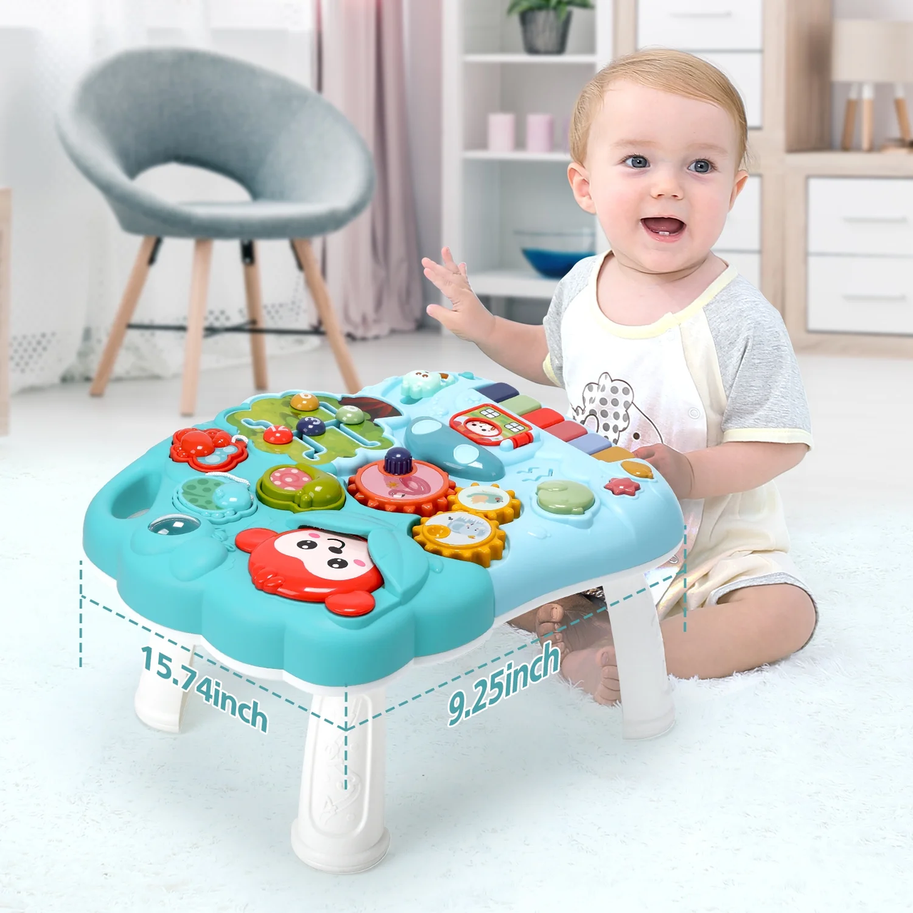 2in1 Baby Musical Walker & Activity Table - Green