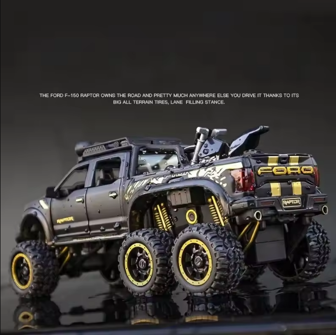 1:28 Diecast Ford Beast Raptor F150 Model With Bike