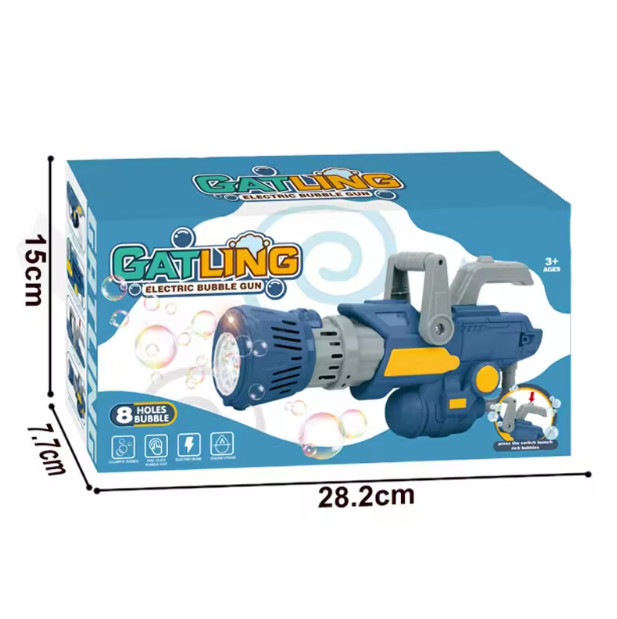 Electric Gatling Colorful Bubble Gun