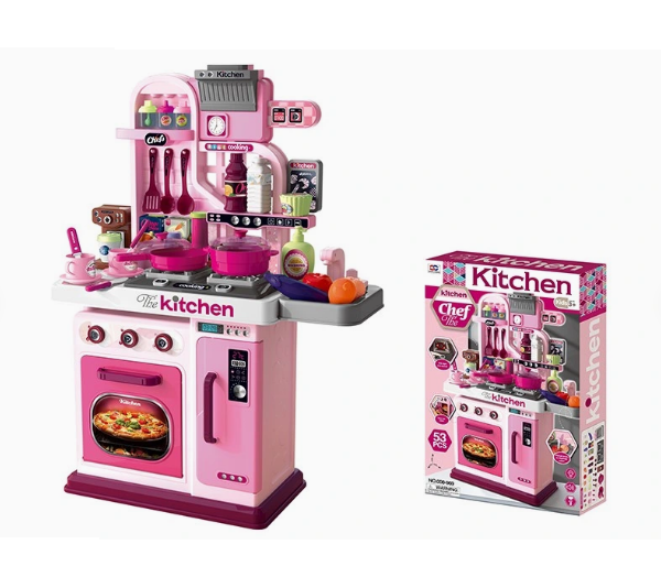 53Pcs Chef Kitchen Play Set With Light & Sound