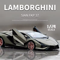 1:24 Diecast Lamborghini Sian FKP37 Model Car With Smoke