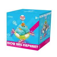 Cute Elephant Musical Ball Blowing Toy With Lights