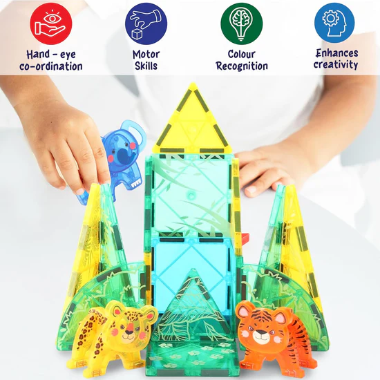 27Pcs Magnetic Tiles Building Blocks