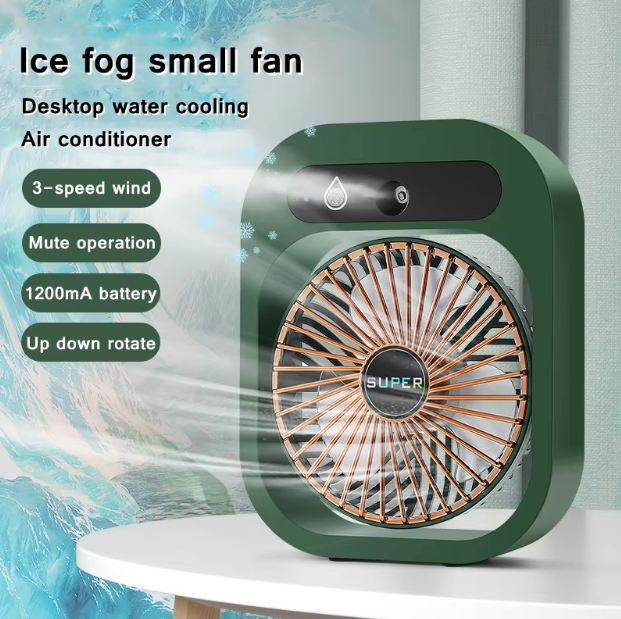 Rechargeable Touch Ice Fog Spray Desktop Fan