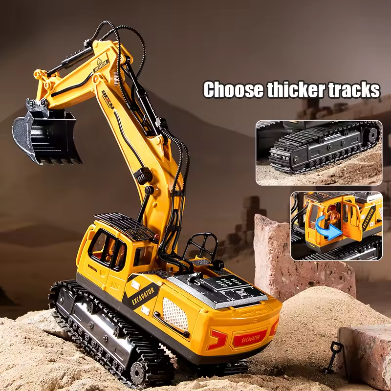 2.4GHz RC Diecast Excavator With Smoke