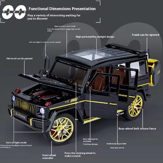 1:24 Diecast AMG G63 Model Car With Smoke