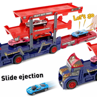 Three-Layers ABS Transporter Truck With 4Pcs Mini Alloy Cars