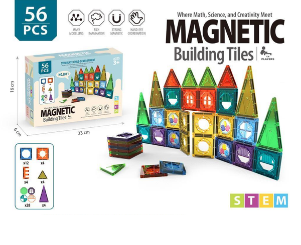 56Pcs Creative Magnetic Building Tiles Block