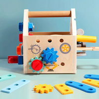 Wooden Kids Tool Set With Basket