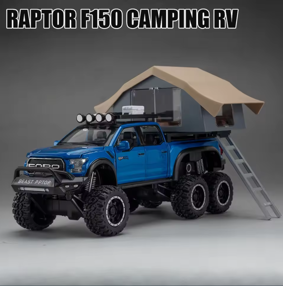 1:24 Diecast Ford Raptor F150 Camping Truck