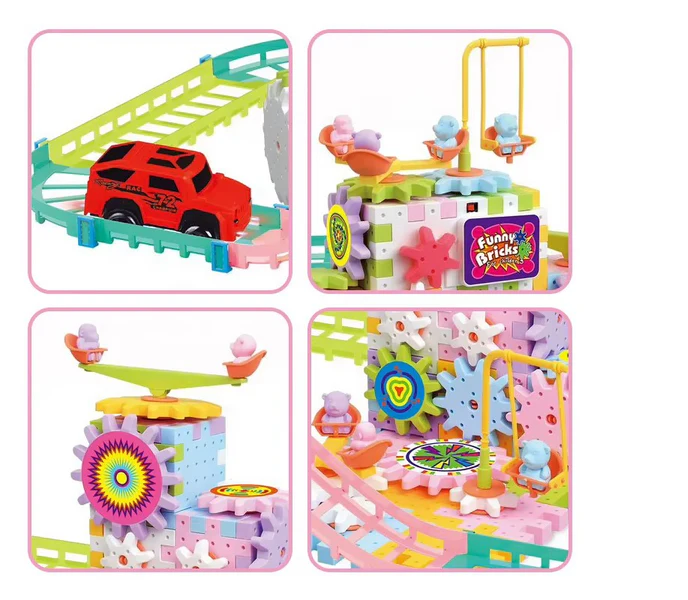 135Pcs Electric Gear Building Blocks Track Set